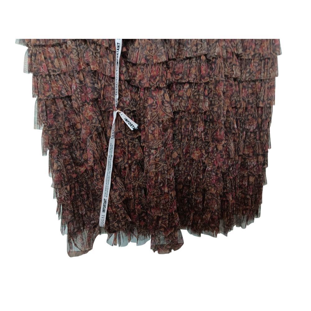 New with Tags Mac Duggal 8042 Brown Multi Tiered Ruffle Chiffon Gown Dress Sz 20 - Picture 6 of 16